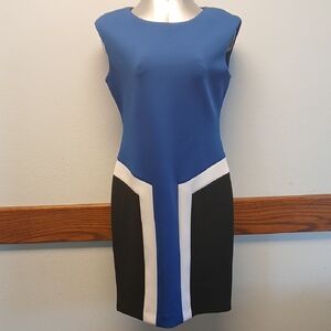 🌹CALVIN KLEIN Colorblock Mini Dress in Blue and Black